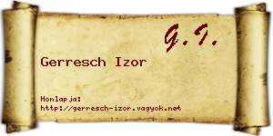 Gerresch Izor névjegykártya